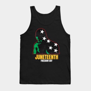 Afro American Male With Stras Freedom Day Juneteenth Tank Top